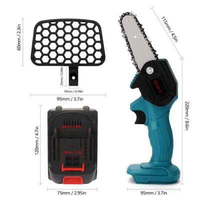 Upgraded 6-Inch Mini Electric Chainsaw Cordless with 2 Batteries